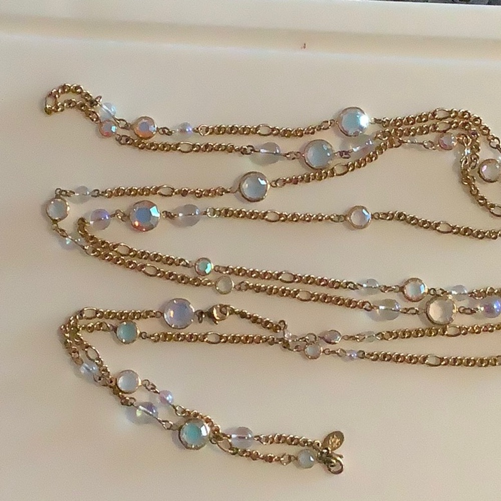 Kirk's Folly Long 70" Gold and Iridescent Necklace